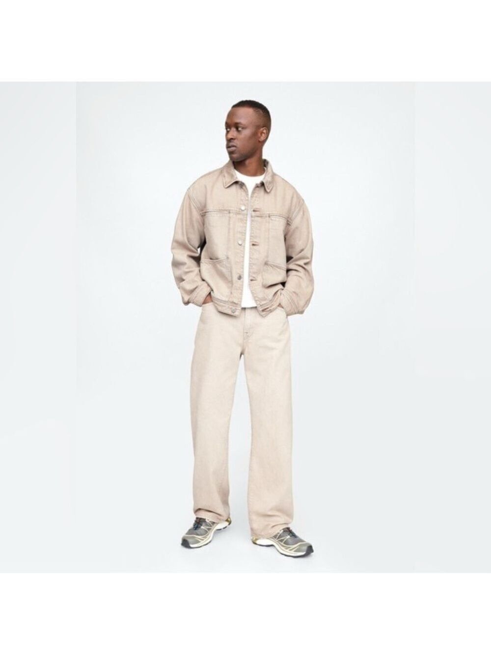 Gap Oversized Boxy Ultrasoft Icon Denim Utility Chore Barn Jacket Coat Unisex